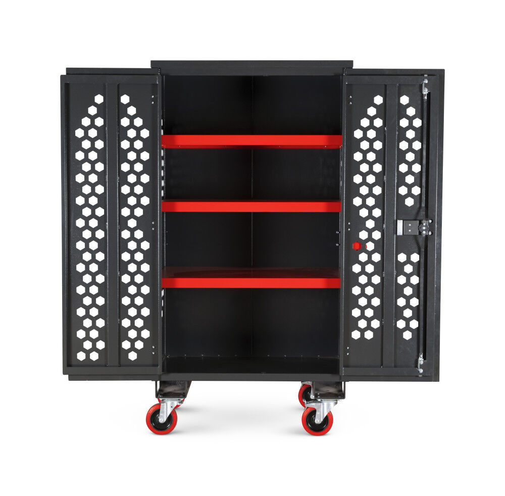 Armorgard FittingStor Cabinet, 42.1 x 29.8 x 74.2in, Black, large image number 2
