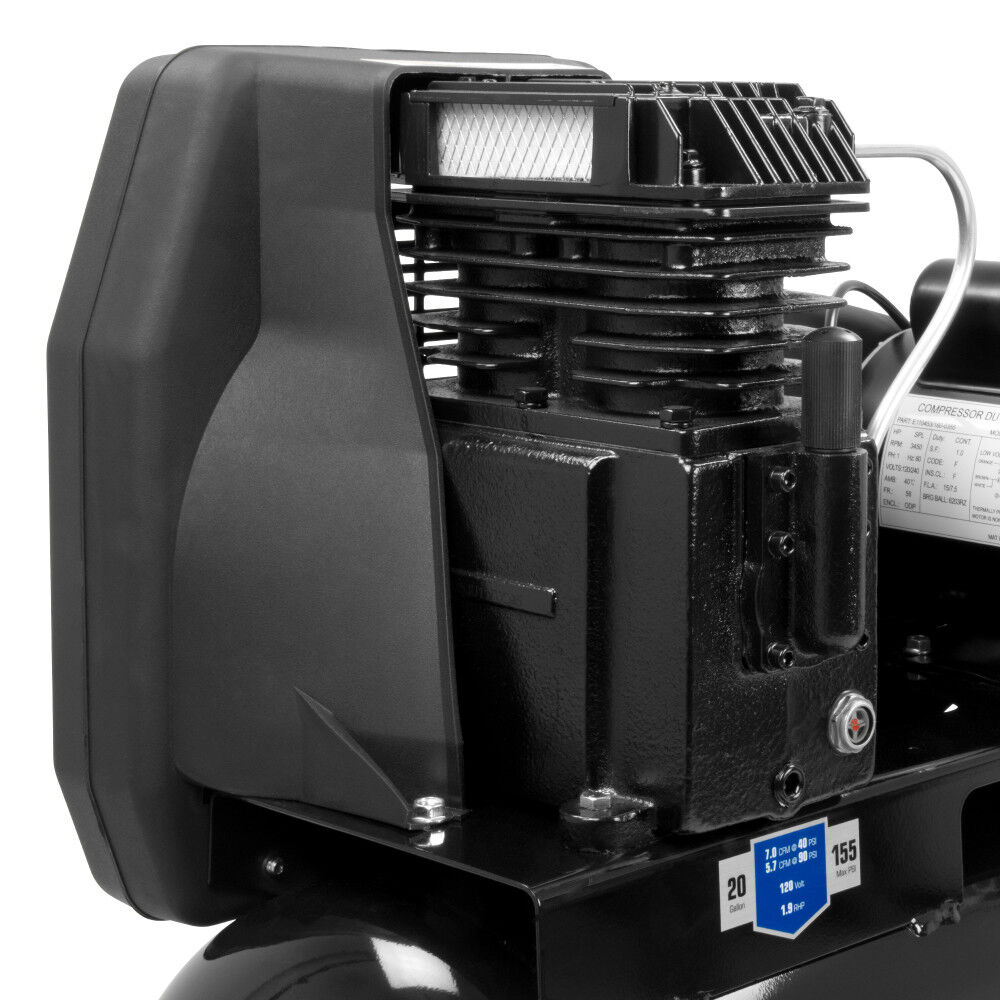 Industrial Air Compressor 1.9 HP Horizontal In Line Cast Iron Pump 20 Gallon, large image number 7