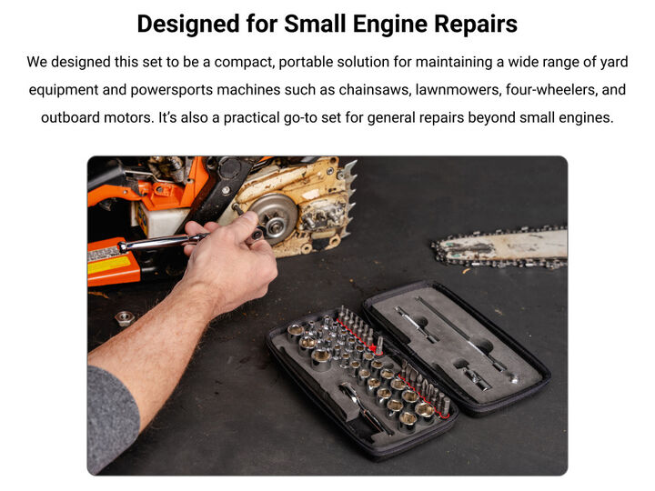 Tekton 1/4 Inch Small Engine Repair Kit, Flex Head QR Ratchet, Case 50 Pieces, large image number 2