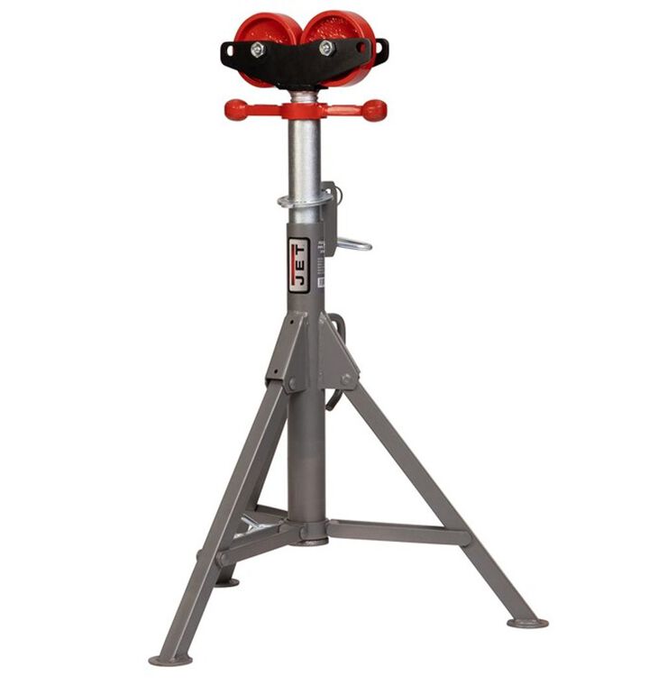 JET Folding Pipe Jack Stand with Steel Rollers