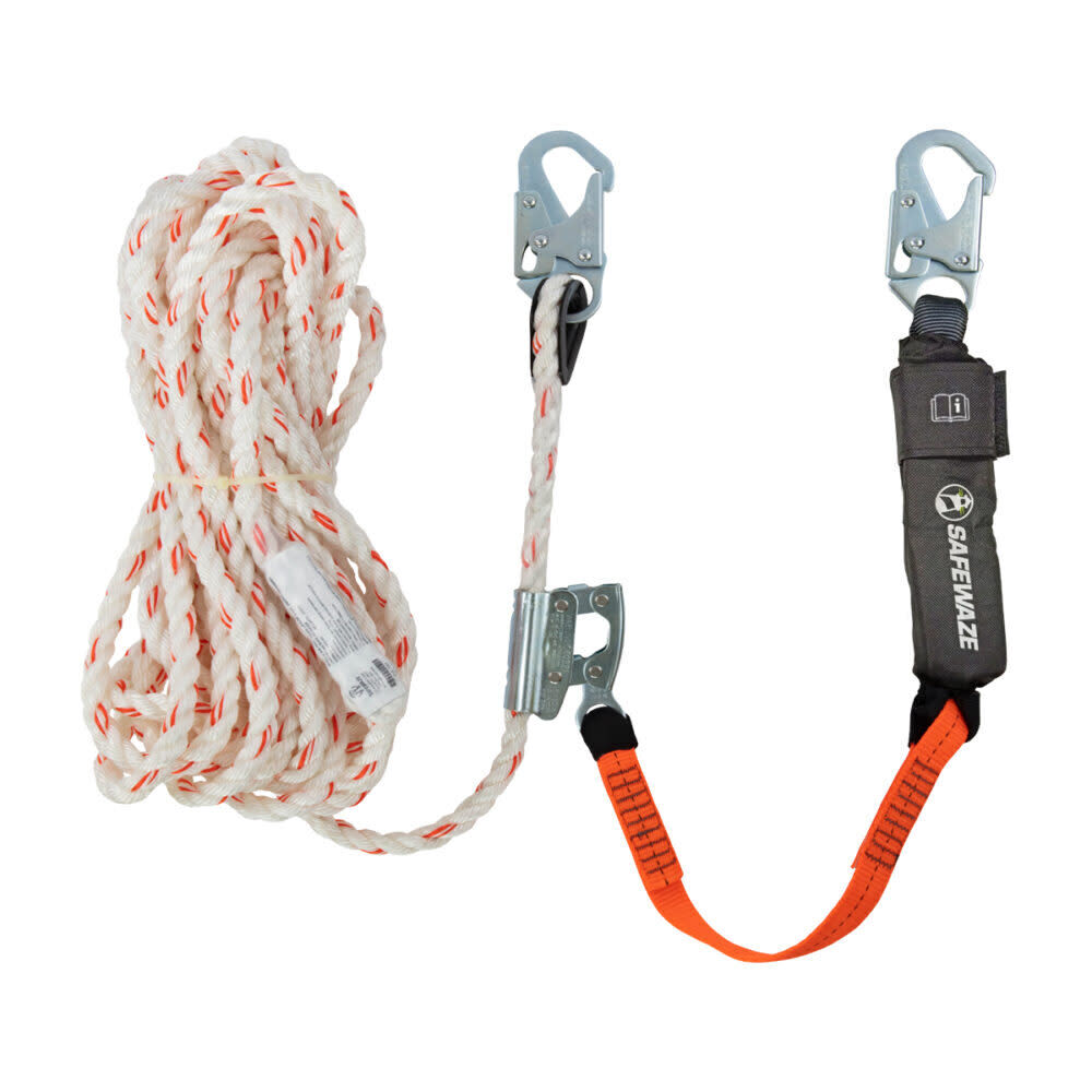 Safewaze V-Line 50 Ft. Vertical Lifeline Assembly: Snap Hook, Rope Grab, EA Lanyard, large image number 1