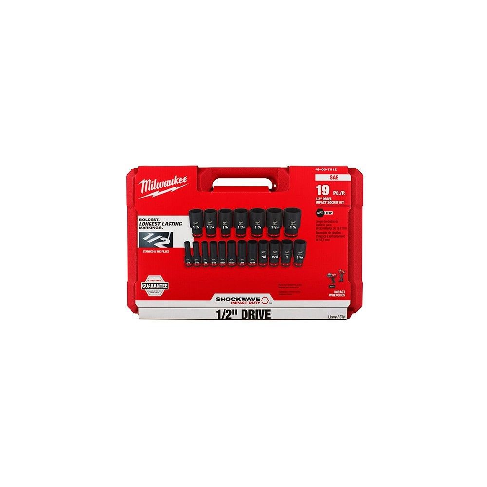 Milwaukee M18 FUEL 1/2 Inch High Torque Impact Wrench Combo Kit, 19-Piece Socket Set Bundle, large image number 9