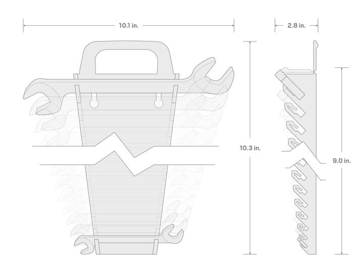 Tekton Angle Head Open End Wrench Set with Holder, 11 Piece (3/8-1 Inch), large image number 6