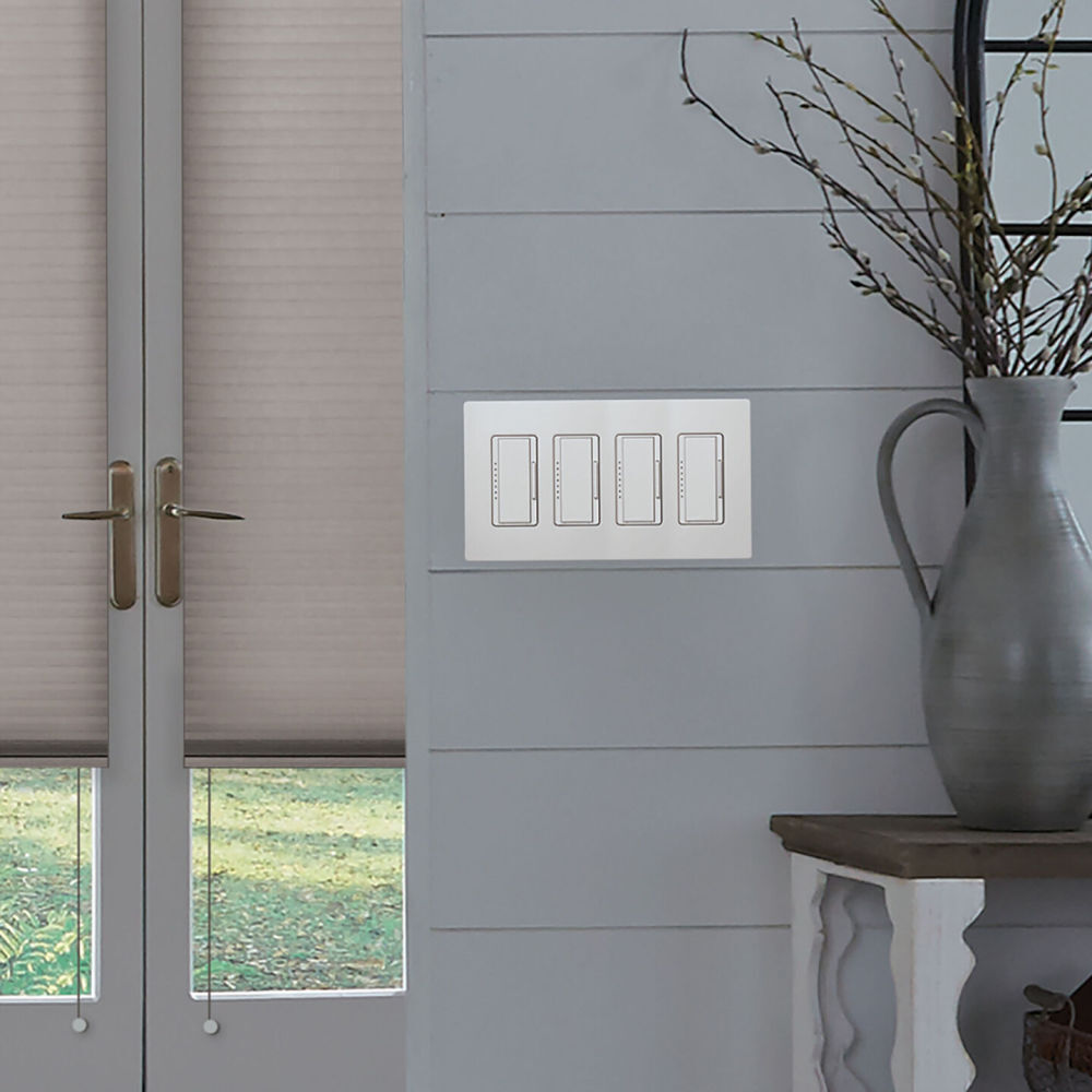 Lutron Maestro LED+ 120V 150W Gloss White Decorator/Rocker Dimmer Switch, large image number 4