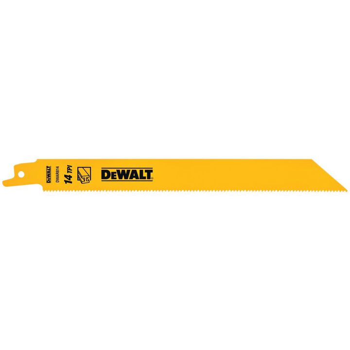 DEWALT 8-in 14TPI Straight Back Bi-Metal Metal Cutting Reciprocating Blade