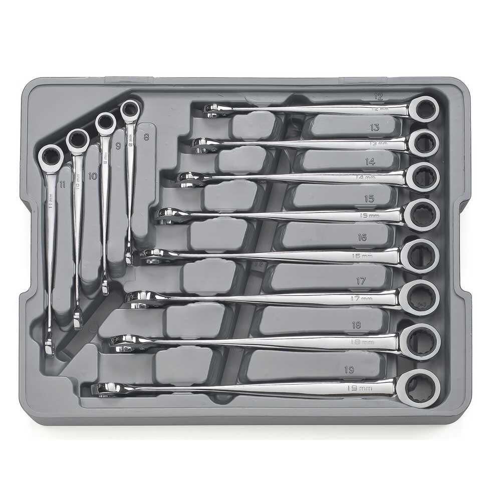 GEARWRENCH 12 Pc XL X-Beam Metric Combination Ratcheting Wrench Set, large image number 2