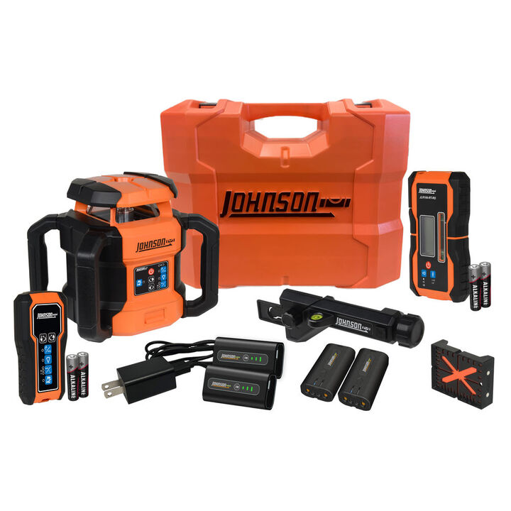 Johnson Level Red Dual Slope Rotary Laser Kit