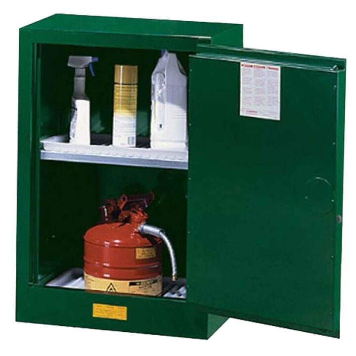 Justrite 12 Gallon Green Steel Manual Close Pesticides Safety Cabinet