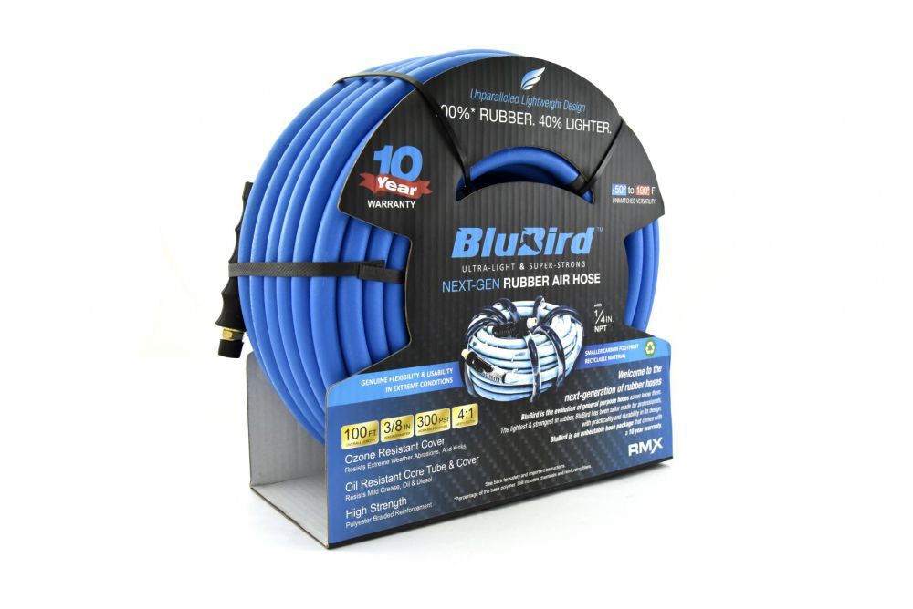 BluBird 3/8 Inch x 300 Ft. Rubber Air Hose Assembly, large image number 2