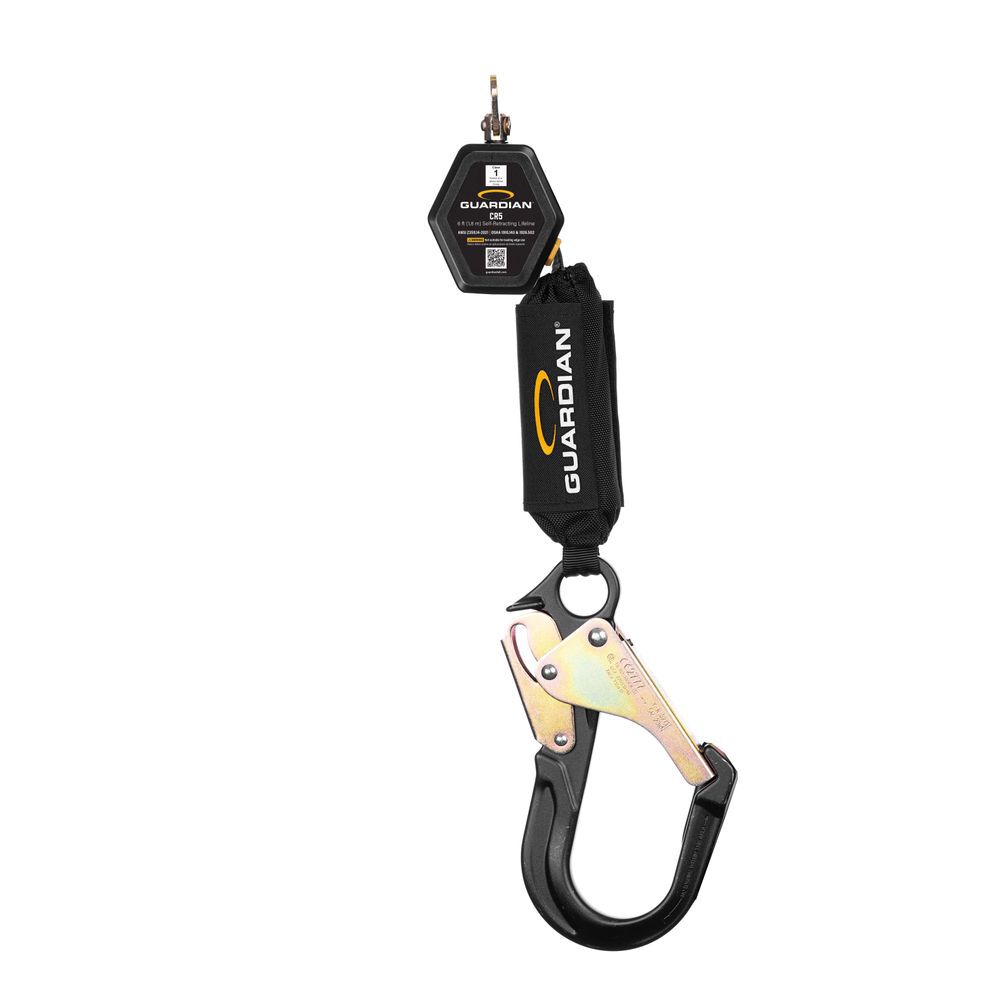 Guardian Fall Protection Class 1, CR5 Self-Retracting Lifeline Single Leg Aluminum Rebar Hook, large image number 1