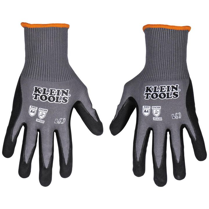 Klein Tools A4 Cut Knit Dipped Gloves, Medium, 2pk