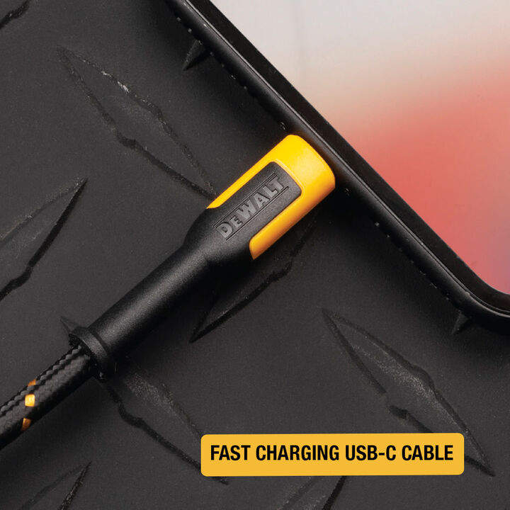 DEWALT Phone Charger USB-A to USB-C Reinforced Braided Cord 6', large image number 6