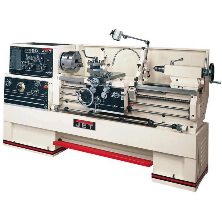 JET GH-1660ZX Lathe ACU-RITE 200S Taper Attachment & Collet Closer Installed