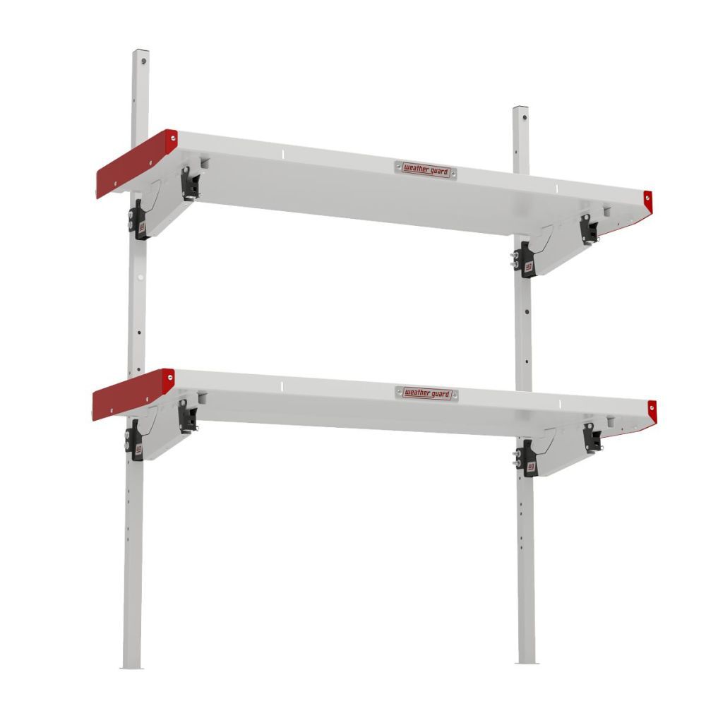 Weather Guard 60 Inch White/Red Aluminum Folding Van Shelving, large image number 4