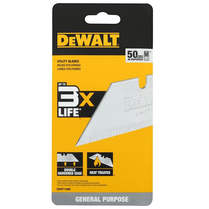 DEWALT 2-1/2 Inch Bi-Metal Utility Knife Blade, 50 Pieces, large image number 2