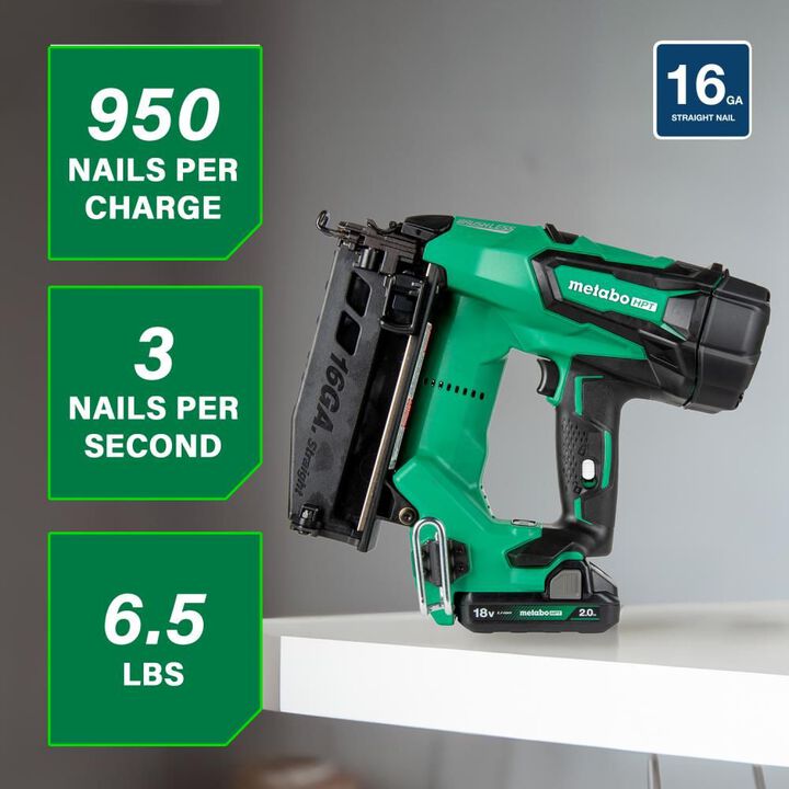 Metabo HPT 18V MultiVolt Straight Finish Nailer 16 Gauge 2Ah Kit, large image number 1
