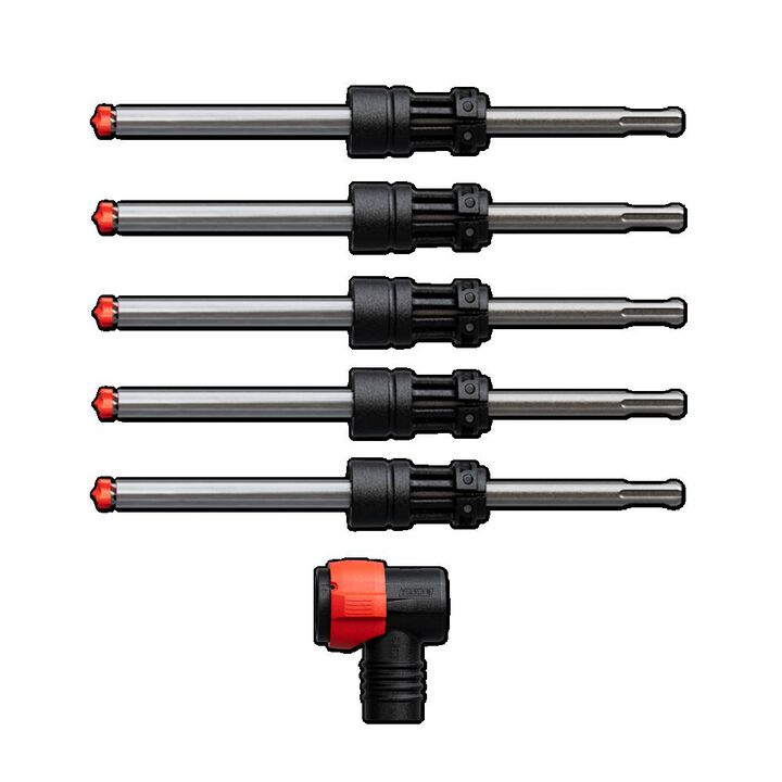 Diablo Tools AMPED Rebar Demon 1/2 Inch x 4 Inch x 10 Inch SDS-Plus 4-Cutter FCH Dust Extraction Hammer Bit, 5 Pack with Snap-Lock Adapter