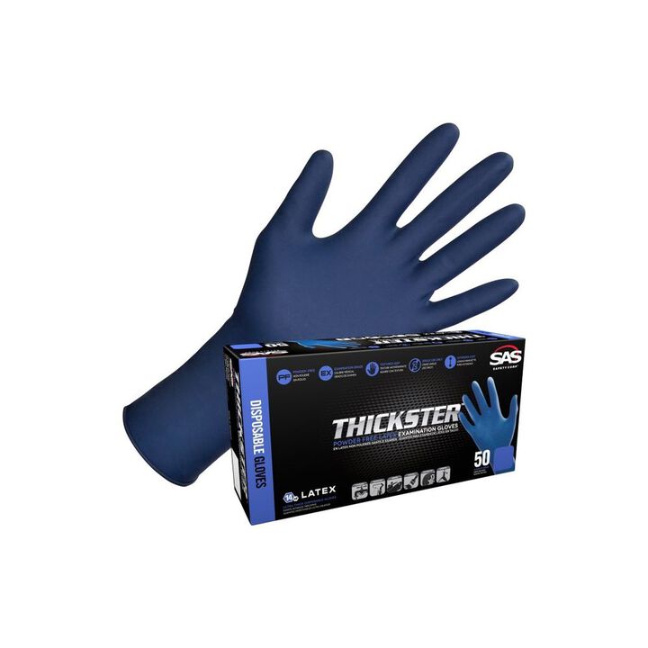 SAS Safety Ultra Thick Disposable Gloves, Blue, X-Large 50ct, large image number 4