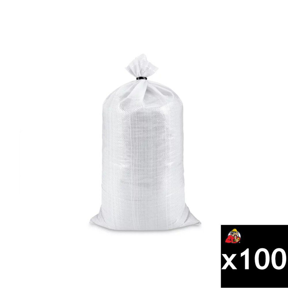 Commercial Supply 14 Inch x 26 Inch Polypropylene Sand Bag 100 Piece Bundle, large image number 1