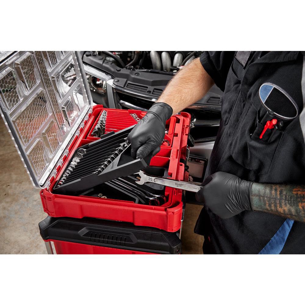Milwaukee Metric & SAE Combination Wrench Set with PACKOUT Organizer 30 Piece, large image number 9