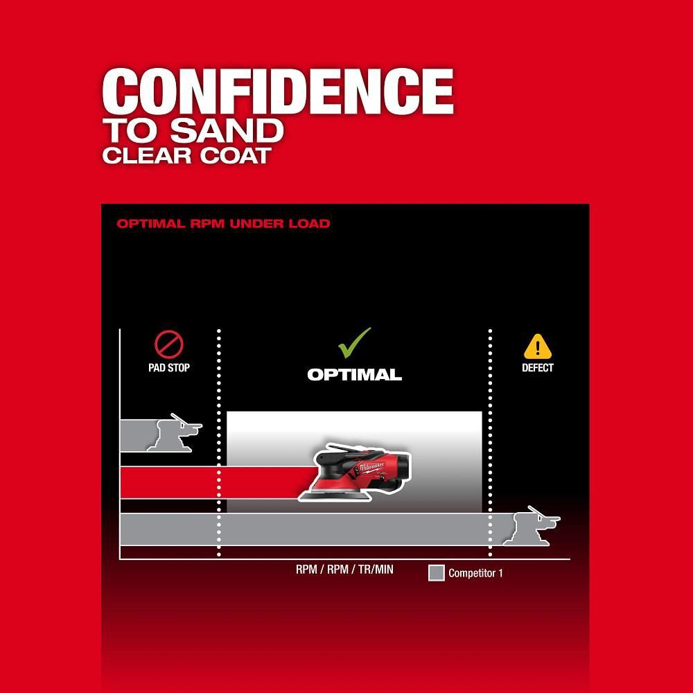 Milwaukee M12 FUEL 6 Inch Random Orbital Sander, 3/32 Inch (Bare Tool), large image number 6