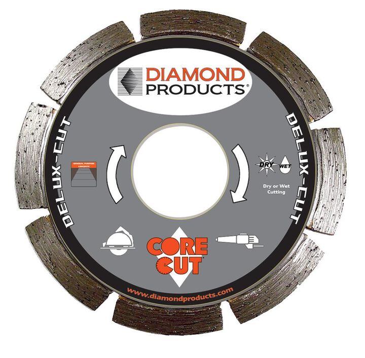 Diamond Products Delux-Cut 4 Inch Segmented Small Diameter Diamond Blade for Concrete, large image number 0
