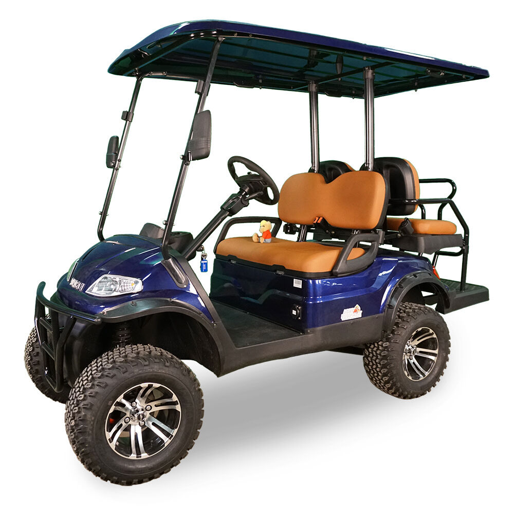 Advanced EV 48V Electric 2+2 Passenger Lifted Golf Car - Metallic Blue, large image number 1