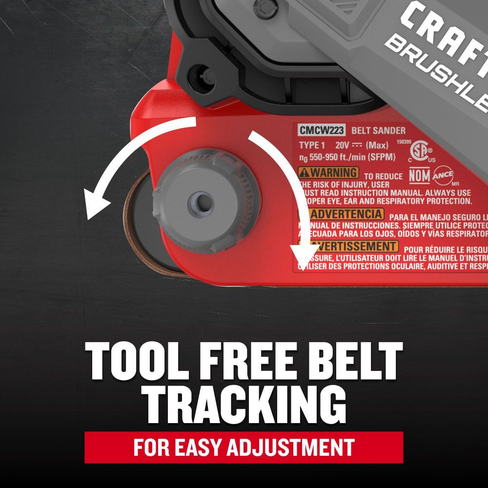 CRAFTSMAN V20 Cordless RP 3 Inch x 18 Inch Belt Sander (Bare Tool), large image number 6