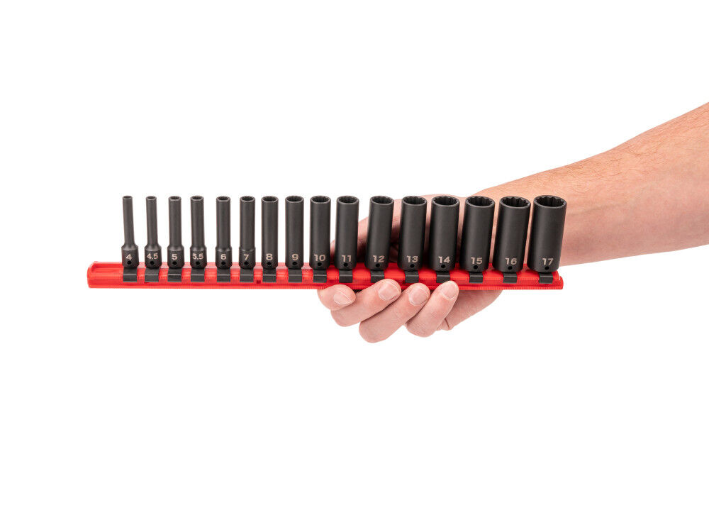 Tekton 1/4 Inch Deep 12 Point Impact Socket Set, 16 Piece (4-17 mm), large image number 6