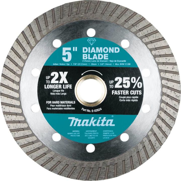 Makita 5 Inch Turbo Rim Diamond Blade for Porcelain and Granite