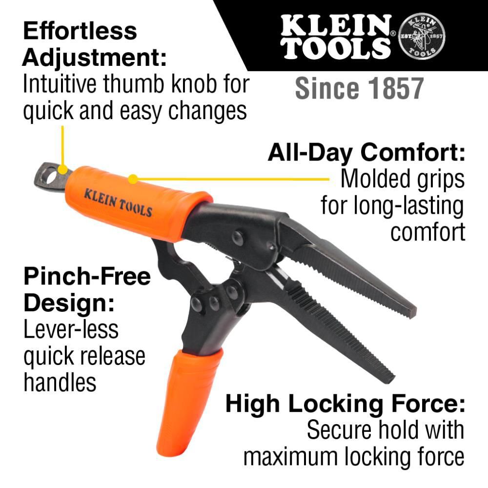 Klein Tools 2-Piece Long Nose Locking Pliers Set, 6- and 9-Inch, large image number 2