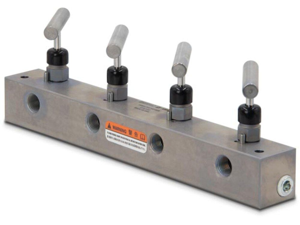 Enerpac 3/8 Inch NPTF 4-Way 9-Port Hydraulic Manifold, large image number 2