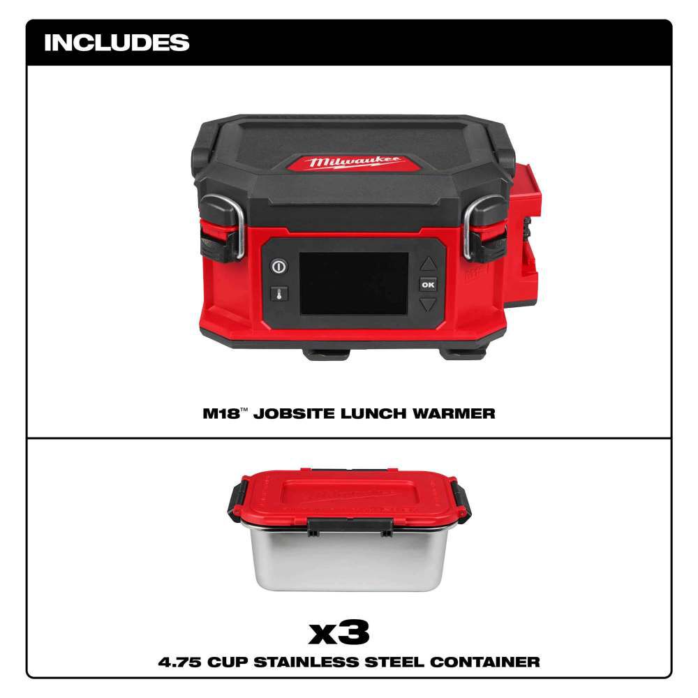 Milwaukee M18 Jobsite Lunch Warmer with Extra Container, large image number 6