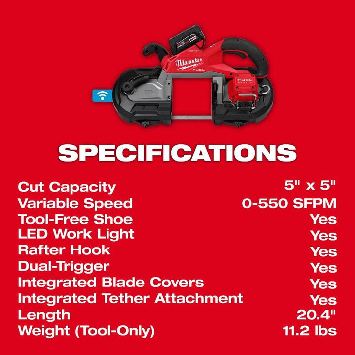 Milwaukee M18 FUEL Dual Trigger Deep Cut Band Saw Kit, large image number 7