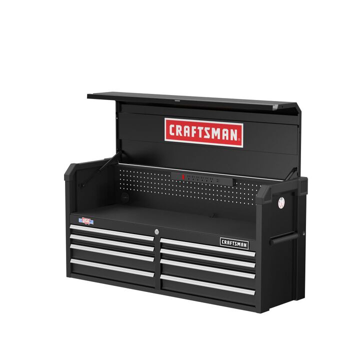 CRAFTSMAN S2000 Series 52 Inch Wide 8-Drawer Tool Chest, Black