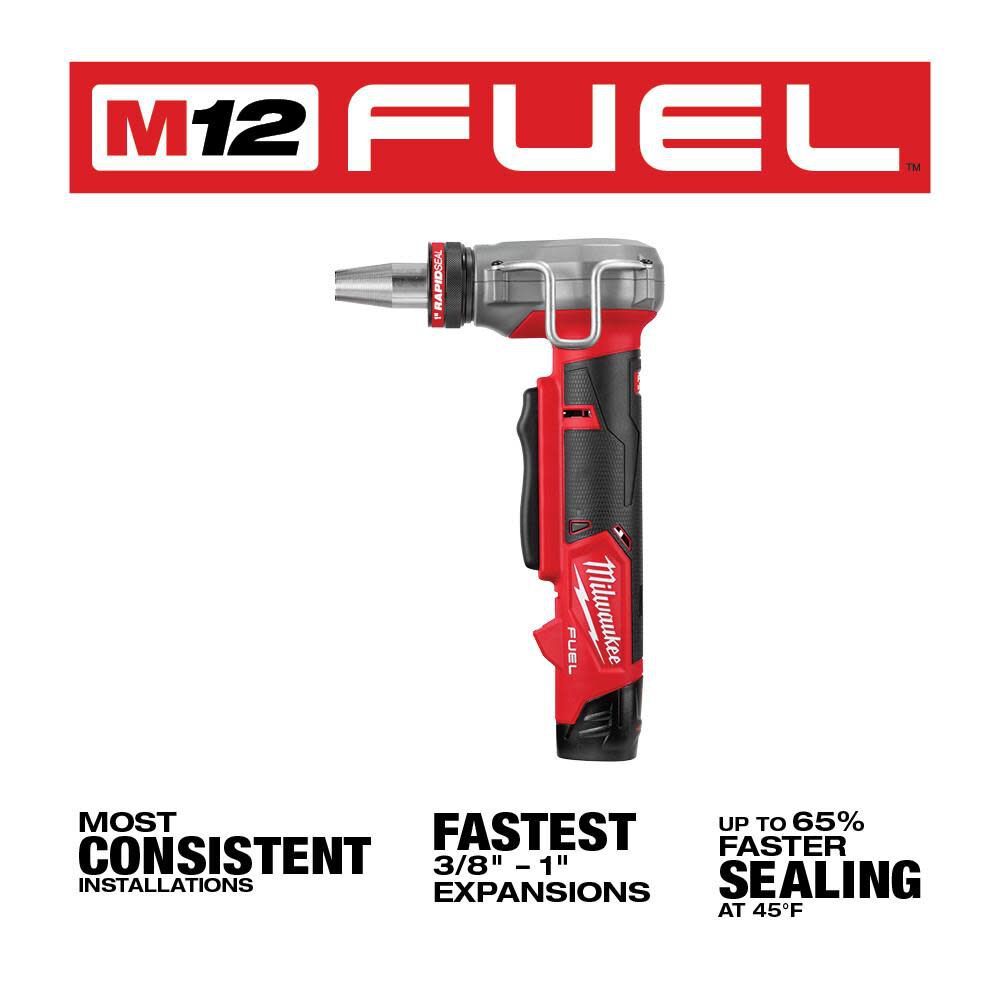 Milwaukee M12 FUEL ProPEX Expander Kit with 1/2inch-1inch RAPID SEAL ProPEX Expander Heads, large image number 4