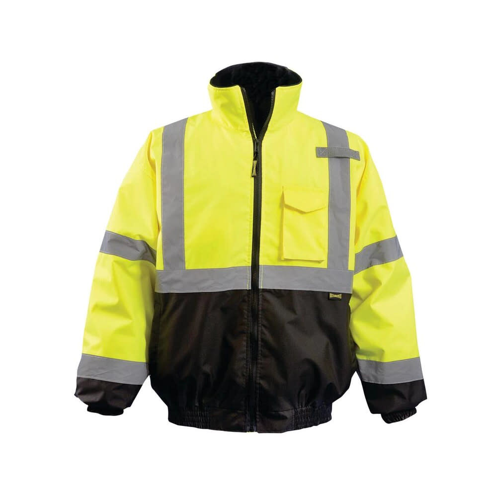 Occunomix Hi-Vis Yellow Value Black Bottom 2-in-1 Bomber Jacket 2X, large image number 1