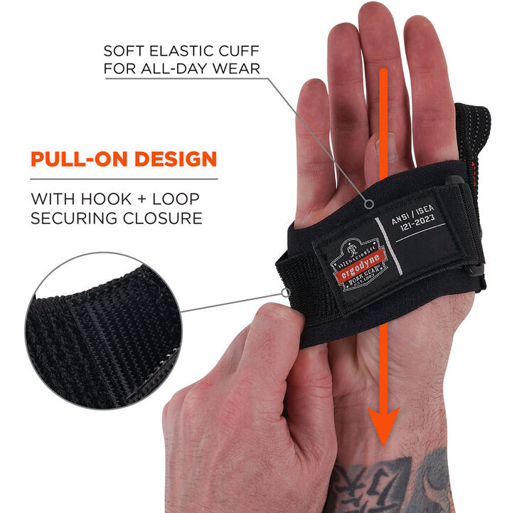 Ergodyne Squids 3122 Black Tool Lanyard - Wrist Pull-On Carabiner Anchor, large image number 4
