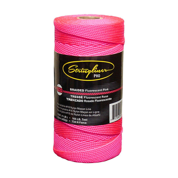 Stringliner #18 Construction Replacement Roll Braided Fluorescent Pink 1000 ft
