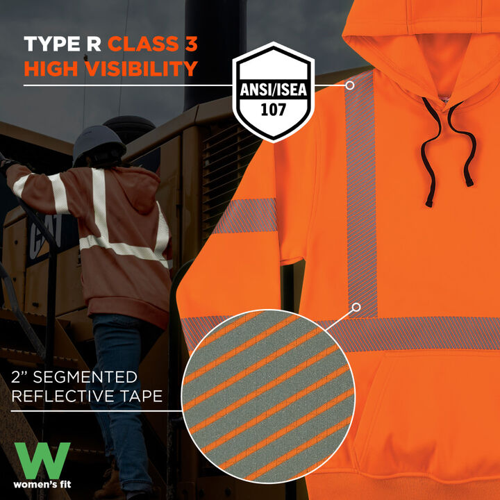 Ergodyne GloWear 8304W Class 3 Womens Performance Hoodie Hi-Vis Orange 2XL, large image number 1