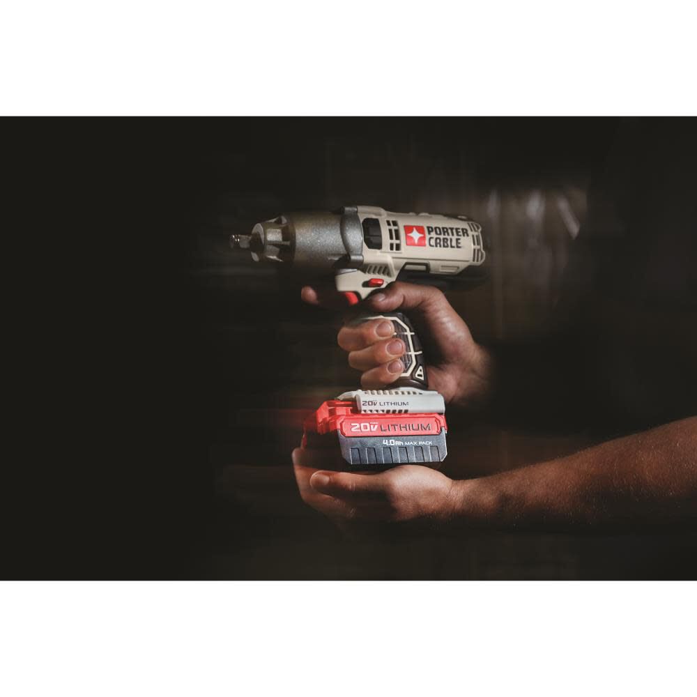 Porter Cable 20V 1/2-in Drive Cordless Impact Wrench with Battery Kit, large image number 4