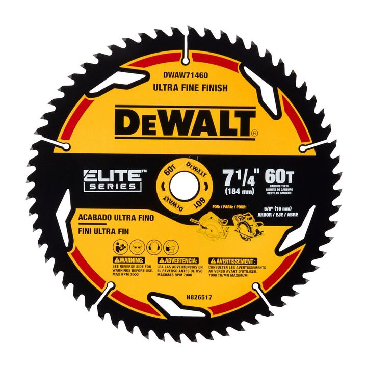 DEWALT Circular Saw Blade 7 1/4in 60T