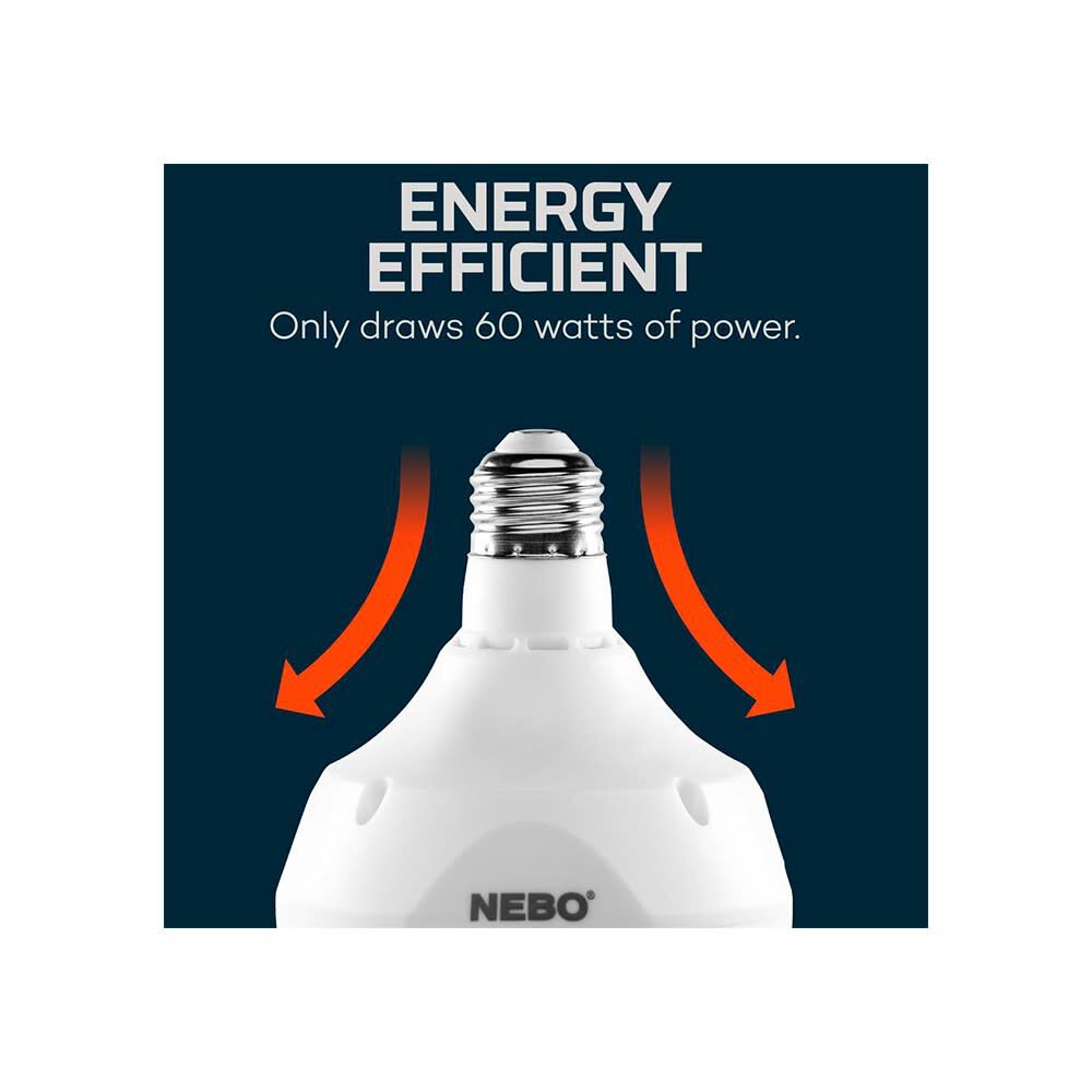 Nebo High Bright 60W 9000 Lumens White LED Adjustable Garage Light, large image number 3