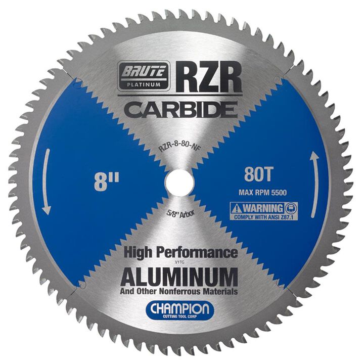 Champion Cutting Tool Brute Carbide Tipped Circular Saw Blade 8in (aluminum/non-ferrous cutting)