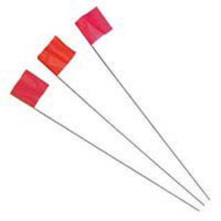 Irwin 2-1/2 In. x 3-1/2 In. x 21 In. Red Stake Flags 100 pk., large image number 0
