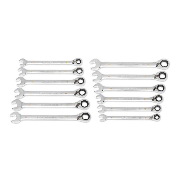 GEARWRENCH 8-19mm Ratcheting Wrench Set 90 Tooth 12 Point Metric Reversible 12pc