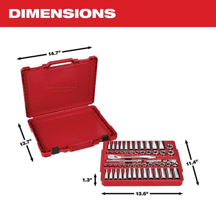 Milwaukee 3/8 in. Drive 56 pc. Ratchet & Socket Set - SAE & Metric, large image number 4