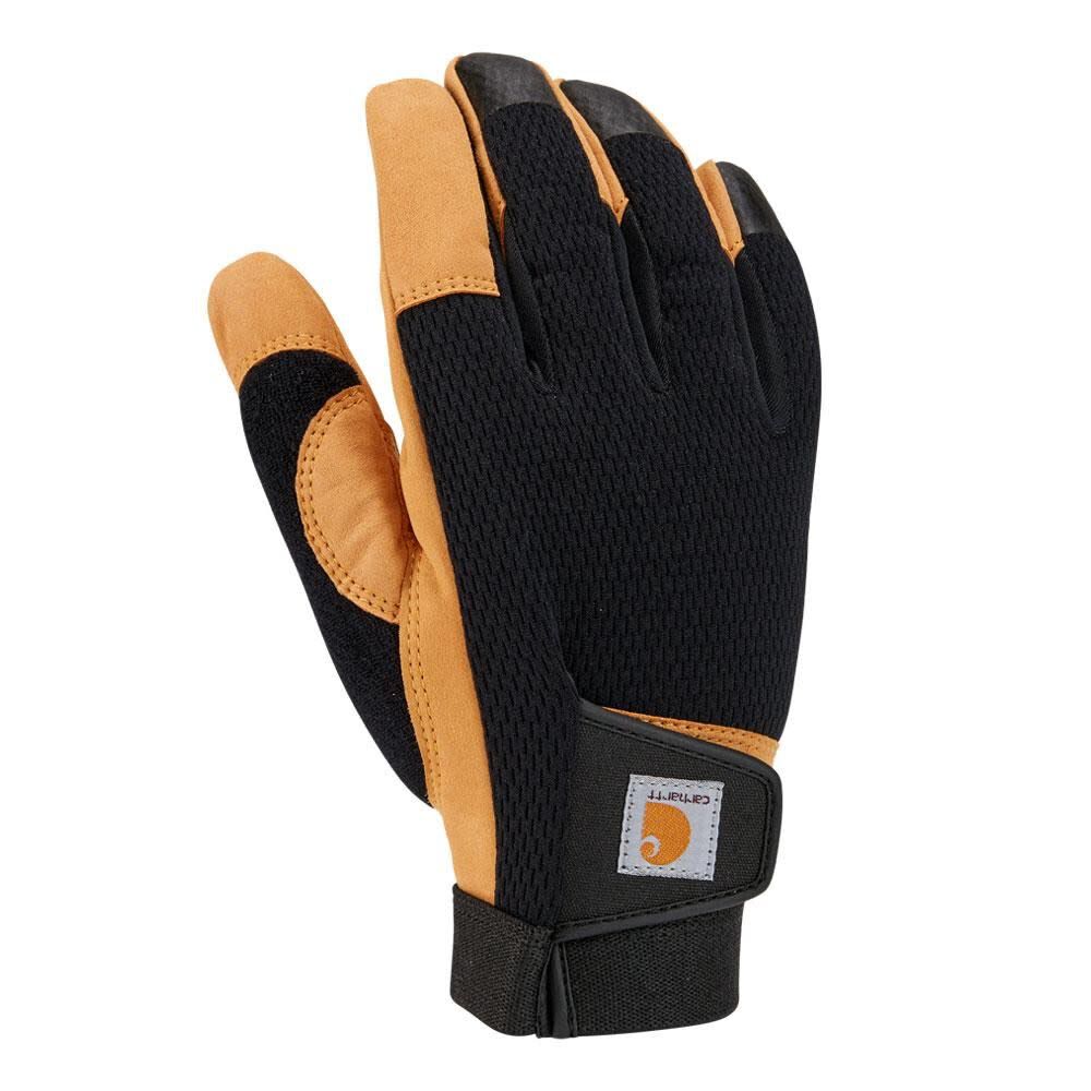 Carhartt High Dexterity Touch Cuff Gloves Mens Black Barley Large, large image number 1