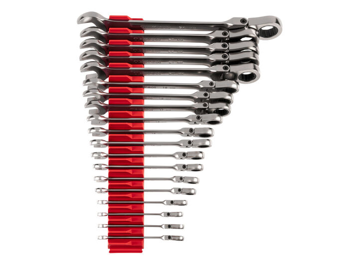 Tekton Flex Head Ratcheting Combination Wrench Set, 19 Piece (6-24 mm)