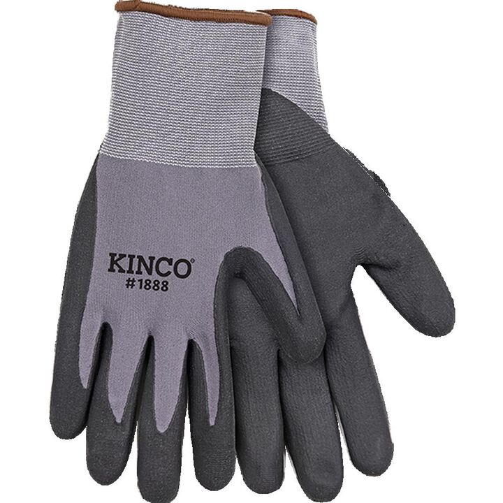 Kinco Gray/Black Nylon Knit & Micro-Foam Nitrile Palm Glove Large